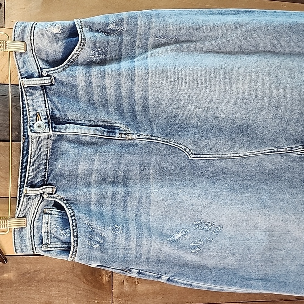 INC Skirt Blue cotton Denim Maxi skirt Womens Size 10 - Picture 3 of 6